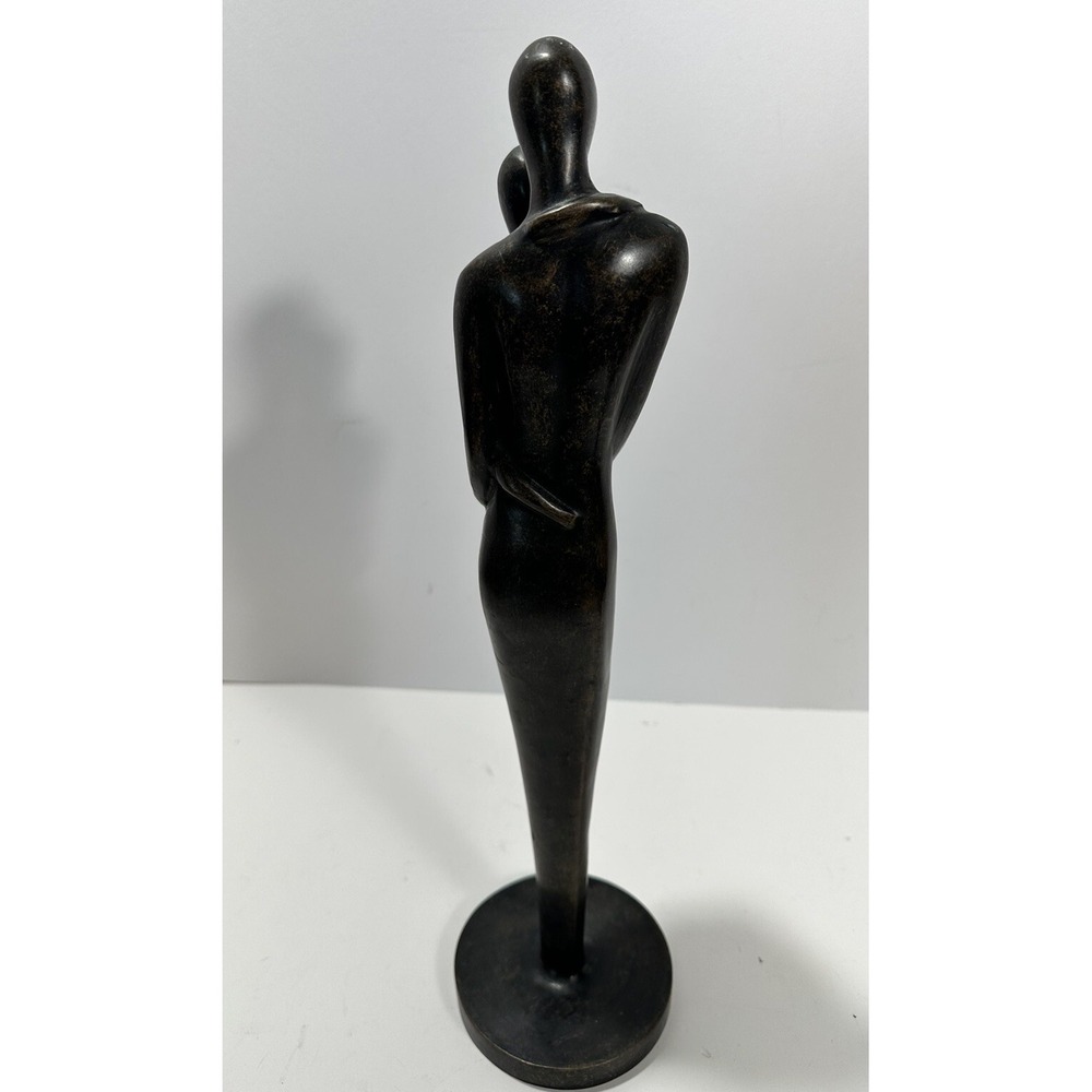 Couple Hugging 17" Abstract Metal Art Brass Sculpture - Picture 2 of 9